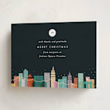 "City Lights" - Holiday Cards in Navy by Bethan - Folded Card