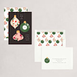 "Botanical Baubles" - Holiday Cards in Coal by Itsy Belle Studio - Assembled