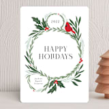 "Cardinal Wreath" - Holiday Cards in Snowfall by Itsy Belle Studio - Front