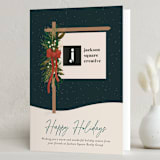 "Winter Botanical Frame" - Holiday Cards in Midnight by Randi Cirelli - Folded Card