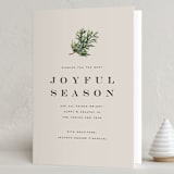 "Juniper Sprig" - Holiday Cards in Putty by Olivia Kanaley Inman - Folded Card