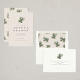 "Juniper Sprig" - Holiday Cards in Putty by Olivia Kanaley Inman - Assembled