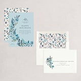 "Festive Garland" - Holiday Cards in Robin's Egg by Beth Schneider - Assembled