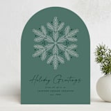 "Pine Snowflake" - Holiday Cards in Spearmint by Kacey Kendrick Wagner - Front