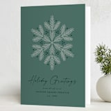 "Pine Snowflake" - Holiday Cards in Spearmint by Kacey Kendrick Wagner - Folded Card