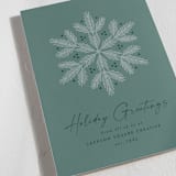 "Pine Snowflake" - Holiday Cards in Spearmint by Kacey Kendrick Wagner - Close-Up