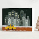 "City Sidewalks" - Holiday Cards in Midnight by Pink House Press - Folded Card