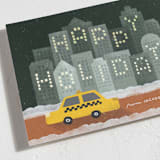 "City Sidewalks" - Holiday Cards in Midnight by Pink House Press - Detail