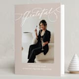 "Gratitude script" - Holiday Cards in Cookie Dough by Creo Study - Folded Card