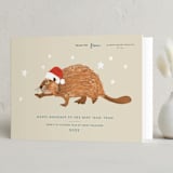 "Best Dam Team" - Holiday Cards in Ivory by Hannah Bowman - Folded Card