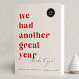 "Type Cheer" - Holiday Cards in Cream by Megan Cash - Folded Card