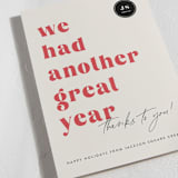 "Type Cheer" - Holiday Cards in Cream by Megan Cash - Detail