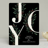 "Adorned Joy" - Holiday Cards in Coal by Jennifer Postorino - Front