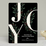 "Adorned Joy" - Holiday Cards in Coal by Jennifer Postorino - Front