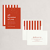 "Because of you" - Holiday Cards in Holly Berry by Sara Hicks Malone - Assembled