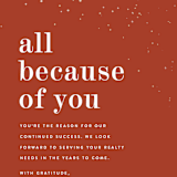 "Because of you" - Holiday Cards in Holly Berry by Sara Hicks Malone - Detail