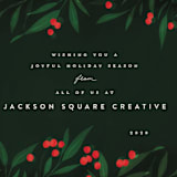"Holly Berries Holiday" - Holiday Cards in Holly Berry by Julie Murray - Close-Up
