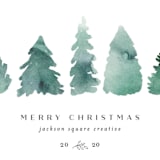 "Watercolor Trees" - Holiday Cards in Juniper by Heather Cairl - Close-Up