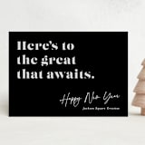 "Bold Type" - Holiday Cards in Noir by Bethan - Front
