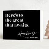 "Bold Type" - Holiday Cards in Noir by Bethan - Folded Card