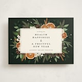 "Fruitful Holiday" - Holiday Cards in Midnight by Susan Moyal - Front