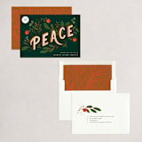 "Botanical Peace" - Holiday Cards in Forest by Tanya Lee of Frooted Design - Assembled