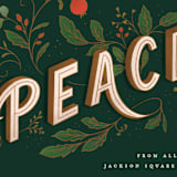 "Botanical Peace" - Holiday Cards in Forest by Tanya Lee of Frooted Design - Close-Up