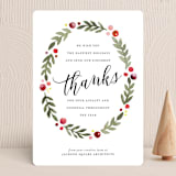 "Leaf + Berries" - Holiday Cards in Pine by Three Kisses Studio - Front
