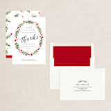 "Leaf + Berries" - Holiday Cards in Pine by Three Kisses Studio - Assembled