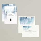"Watercolor Forest" - Holiday Cards in Snow by Jen Merli - Assembled