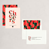 "Painterly Cheers" - Holiday Cards in Candied Apple by Iveta Angelova - Assembled