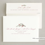 "Pine + Sprig" - Holiday Cards in Holly Berry by Wildfield Paper Co - FREE Recipient Addressing