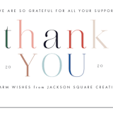 "Thank You" - Holiday Cards in Rainbow by Kanika Mathur - Close-Up