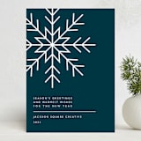 "Snowflake Wishes" - Holiday Cards in Teal by Heather Schertzer - Front