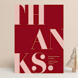"Modern Thanks" - Holiday Cards in Crimson by Mansi Verma - Front