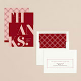 "Modern Thanks" - Holiday Cards in Crimson by Mansi Verma - Assembled
