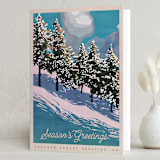 "Snowy View" - Holiday Cards in Winter Sky by Becky Nimoy - Folded Card