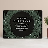 "snowy wreath" - Holiday Cards in Midnight by Ally Madison - Front