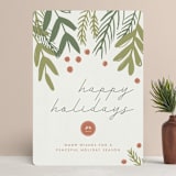 "Dark Greenery" - Holiday Cards in Ash by Betsy Siber - Front