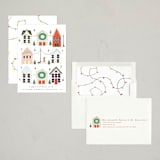 "Festive Village" - Holiday Cards in Candy Cane by Hannah Williams - Assembled