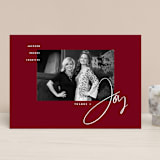 "Thanks & Joy" - Holiday Cards in Cardinal by fatfatin - Front