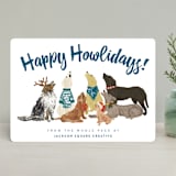 "Howliday Dog Pack" - Holiday Cards in Indigo by Shiny Penny Studio - Front