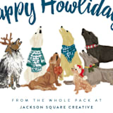 "Howliday Dog Pack" - Holiday Cards in Indigo by Shiny Penny Studio - Close-Up