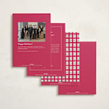"Tartan Bow" - Holiday Cards in Cranberry by ForeverPrint - Back of Card Options