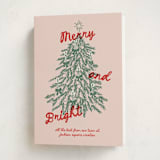 "Vintage Candlelit Tree" - Holiday Cards in Winter Rose by Holly Whitcomb - Folded Card