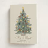 "Candlelit Christmas" - Holiday Cards in Winter Mint by Cass Loh - Folded Card