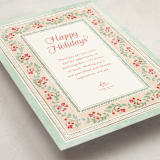 "Botanical border" - Holiday Cards in Mint by Kamala Nahas - Detail