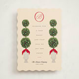 "Holiday Topiary" - Holiday Cards in Berry by Jennifer Lew - Front