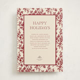 "Holiday Toile" - Holiday Cards in Cranberry by Jenna Holcomb - Front