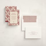 "Holiday Toile" - Holiday Cards in Cranberry by Jenna Holcomb - Assembled